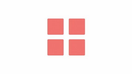 Fototapete - Animated splitting squares indicator. Transformation. 4K video footage with alpha channel transparency. Website preloader. Download, upload progress. Simple loading icon animation for web UI design