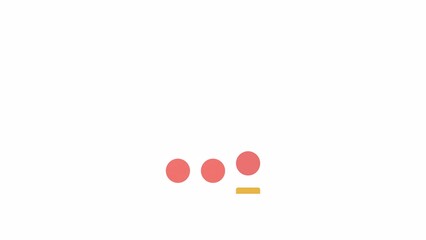 Fototapete - Animated unexpected indicator. Dots on sticks. 4K video footage with alpha channel transparency. Website preloader. Download, upload progress. Simple loading icon animation for web UI design