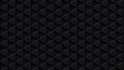 3D Futuristic triangles dark black background Abstract lowpoly geometric grid pattern