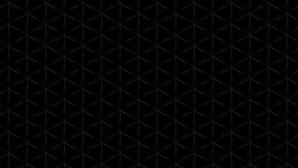 Wall Mural - 3D Futuristic hexagonal dark black background Abstract geometric grid pattern