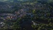 Filmmaterial der Stadt Grafenau  im bayerischer Wald Niederbayern Bayern mit Berge Landschaft im Sommer und blauen Himmel in Deutschland