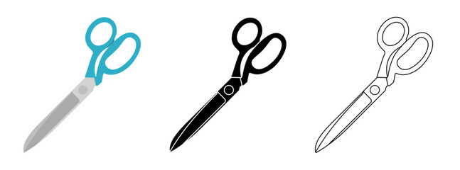 Wall Mural - scissors icons set. isolated cutting scissors. pictogram of scissor. symbol of cutting. vector illus