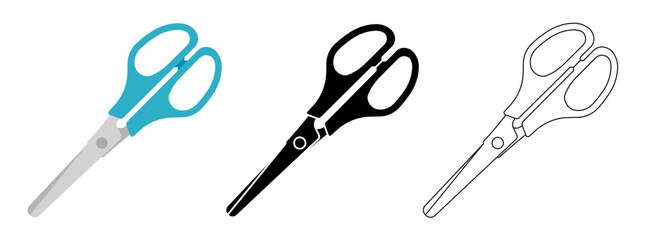 Wall Mural - scissors icons set. isolated cutting scissors. pictogram of scissor. symbol of cutting. vector illus