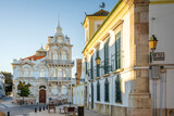 Fototapeta Do akwarium - Beautiful Belmarco palace in downtown of Faro, Algarve, Portugal