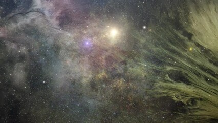 Wall Mural - fly towards the nebula and stars in the majestic space