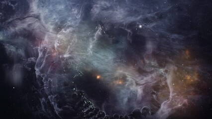 Wall Mural - view of stars and nebulae move in the universe.