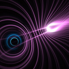 Fototapete - Computer generated 3D illustration, abstract fractal background for creative graphic design for postcards, wallpaper, banner with dark background