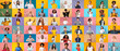 © Prostock-studio - Positive People. Portraits Of Happy Multicultural Men And Woman On Colorful Backgrounds