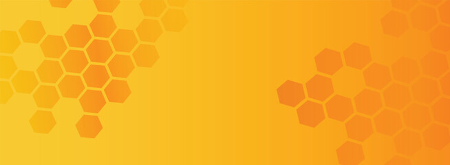 Yellow orange banner background with hexagon combs