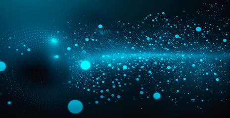 Abstract technology particles background. Network connection. Generative AI
