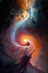 Wall Mural - Milky way universe background, with generated ai