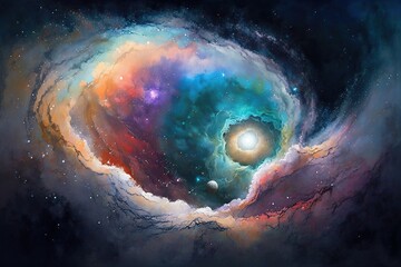 Wall Mural - Milky way universe background, with generated ai