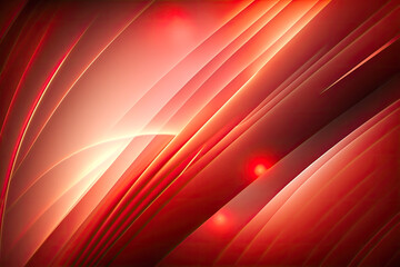 Wall Mural - Red abstract background with white light rays and flares, AI generated illustration