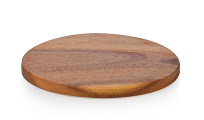 Canvas Print - Tray, Circle wood tray on white background