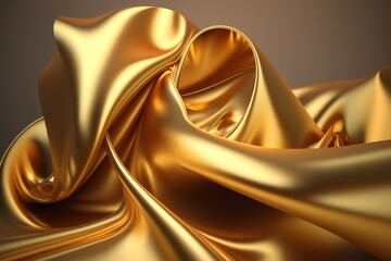 Poster - Golden satin. Generative AI. Abstract background.