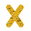 © ink drop - Emoji smiley characters font capital letter X