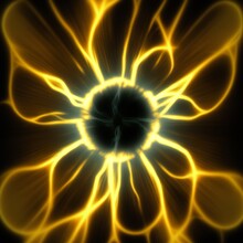 Electric Lighting Effect, Abstract Techno Backgrounds Yellow Black Laser Burst Of Light Butterfly Lungs Electric Fan Beam Holographic Black Hole Purple Fractal Power Space Generative AI 