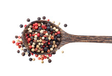 Mixed Of Peppers Hot, Red, Black And White Pepper Isolated On Transparent Png