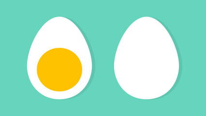 Wall Mural - boiled egg icons. egg yolk. vector illustration
