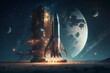 © onlyyouqj - Spacecraft launch base. AI technology generated image