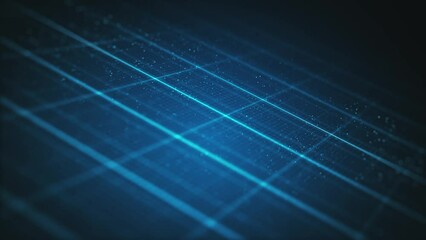 Poster - Abstract Technology Digital Grid Background/ 4k animation of an abstract high technology background with digital grid facets and particles slowly rotating
