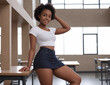 Beautiful mixed race African American teenager girl. Generative AI
