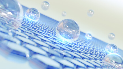 Poster - cosmetics 3d magic serum moisturizes and tightens drooping skin cells. dark skin tones can be bright