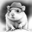 Hamster wearing glasses