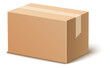 © VectorBum - Closed cardboard box mockup. Sealed parcel package in realistic style