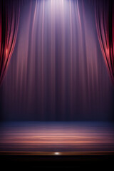 Wall Mural - Generative AI: curtains luxury Scene performance or background for web