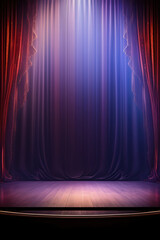 Wall Mural - Generative AI: curtains luxury Scene performance or background for web