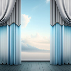 Wall Mural - Generative AI: curtains luxury Scene performance or background for web