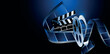 bobina cinema con pellicola, spettacolo, film, su sfondo blu	
