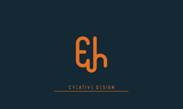 Alphabet letters Initials Monogram logo EH , HE