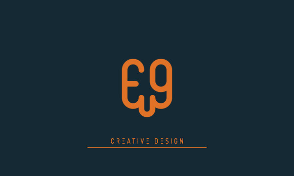 Alphabet letters Initials Monogram logo EG , GE