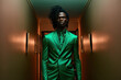© ADDICTIVE STOCK - Generative AI illustration of black man wearing green silk suit
