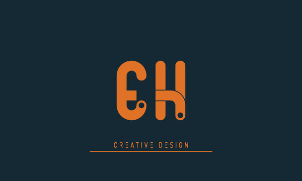 Alphabet letters Initials Monogram logo EH , HE