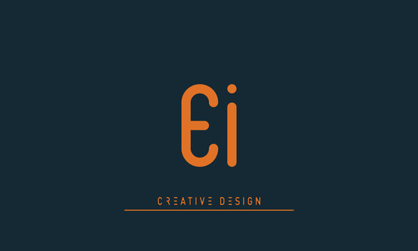 Alphabet letters Initials Monogram logo EI , IE