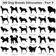 300 Dog Breeds Silhouettes Collection Set Part 9