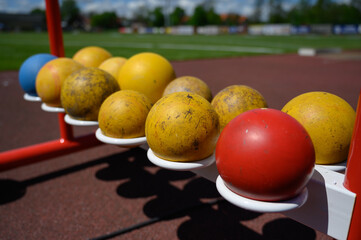 Wall Mural - Shot put, track and field equipment