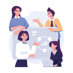 online web internet product presentation flat style illustration