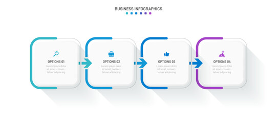 timeline infographic with infochart. modern presentation template with 4 spets for business process.