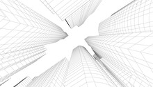 City architecture vector 3d illustration