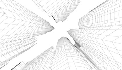 Canvas Print - City architecture vector 3d illustration