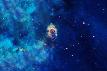 Wall Mural - beautiful blue space nebula. elements of this image furnishing nasa.
