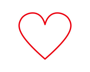 Wall Mural - red heart symbol outline illustration