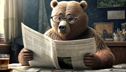 Bear Market News Illustration - Generative AI