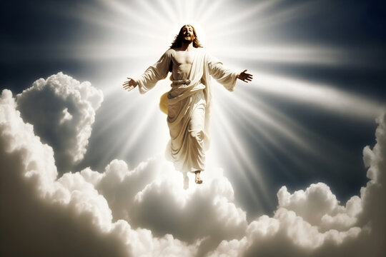 the resurrected jesus christ ascending to heaven