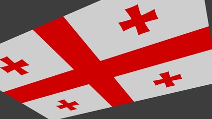 Poster - Flag of Georgia on a gray background. Rendering illustration.