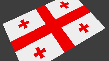 Poster - Flag of Georgia on a gray background. Rendering illustration.
